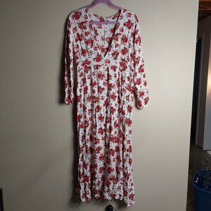 Floral Maxi Low V Neck